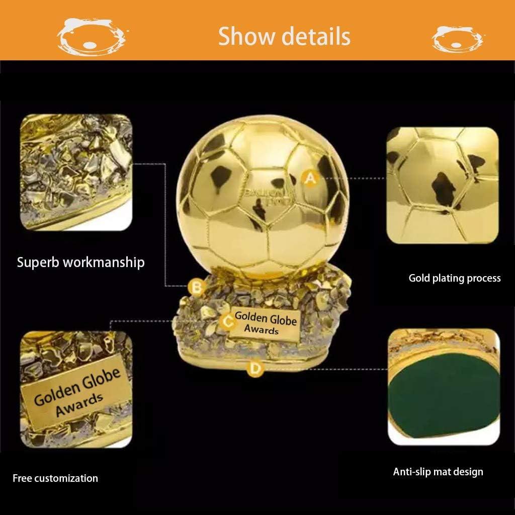 Football Ballon d'Or Trophy Replicas Resin Plating Gold Color Football Best  Player Award Trophy Men and Women Fans Home Decoration Collection