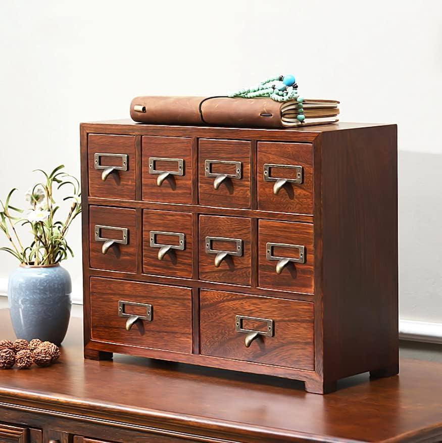 Desktop Accessory Solid Wood Medicine Drawer Cabinet