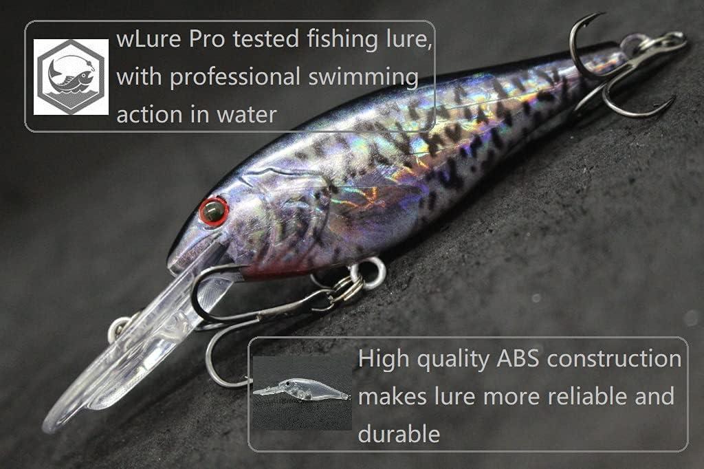 wLure Minnow Crankbait for Bass Fishing Bass Lure Jerkbait Fishing Lure  HC187KB with Tackle Box
