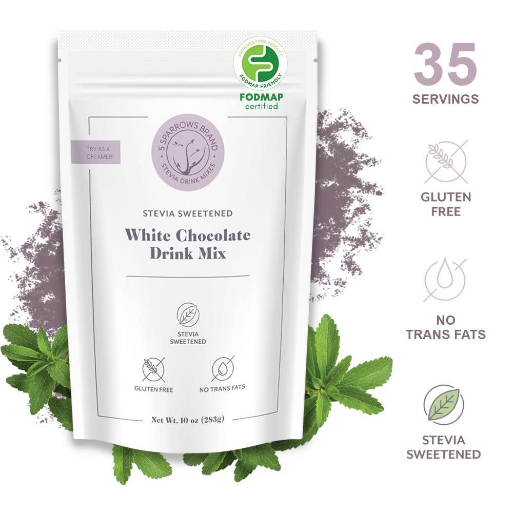 Sparrows SugarFree White Chocolate Drink Mix Diabetic Friendly & Low FODMAP Coffee Creamer