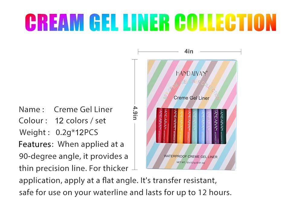 12-Piece Waterproof Neon Colored Eyeliners Twist Up Pencil Set for