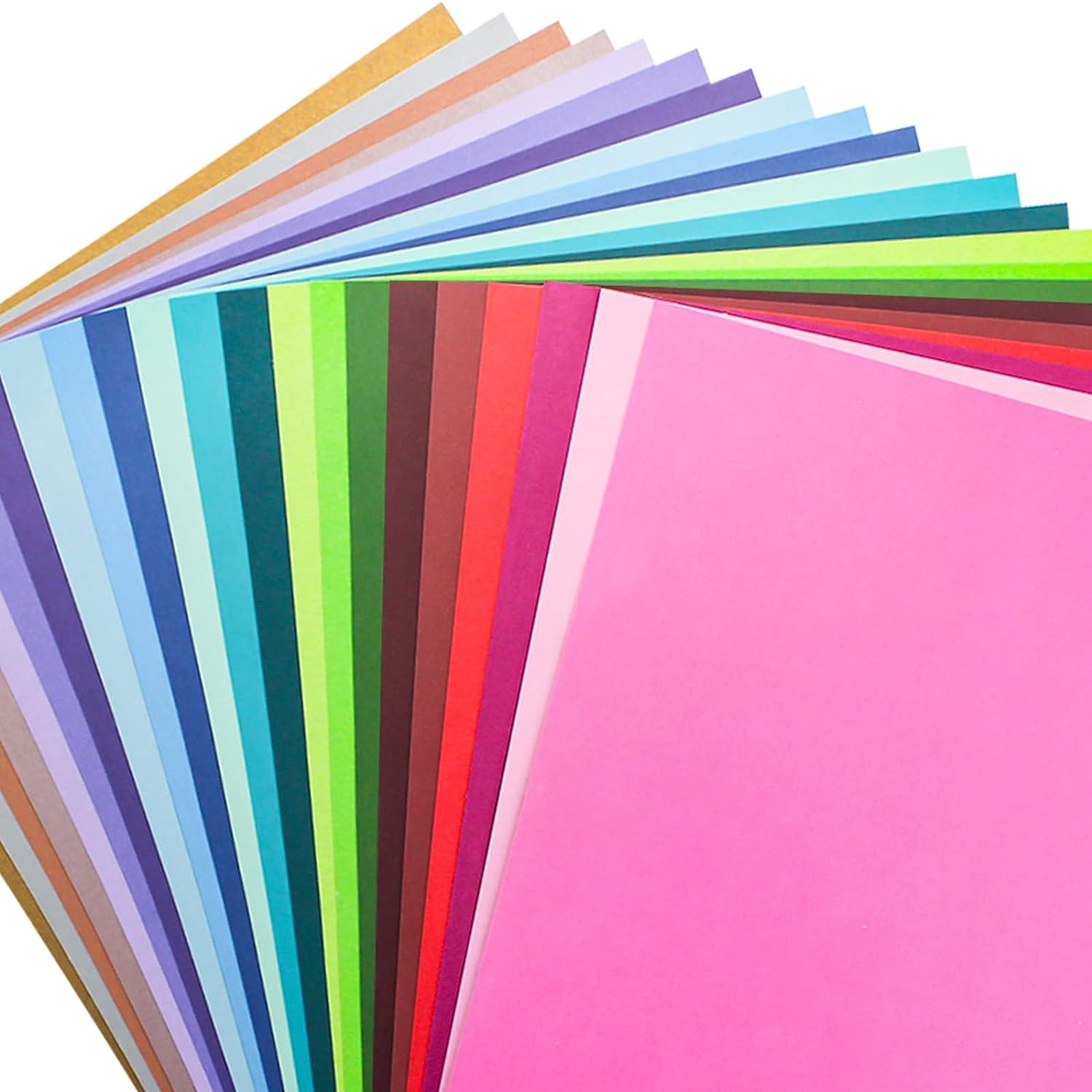 24 Sheets Self Adhesive Cardstock Paper 22 Colors, A4 Colored