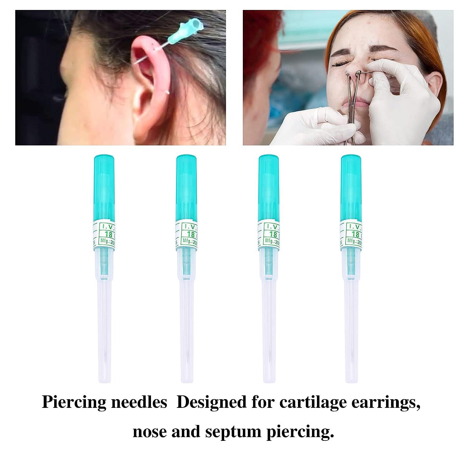 JIESIBAO 18G Ear Nose Piercing Needles 18G catheter Piercing Needls