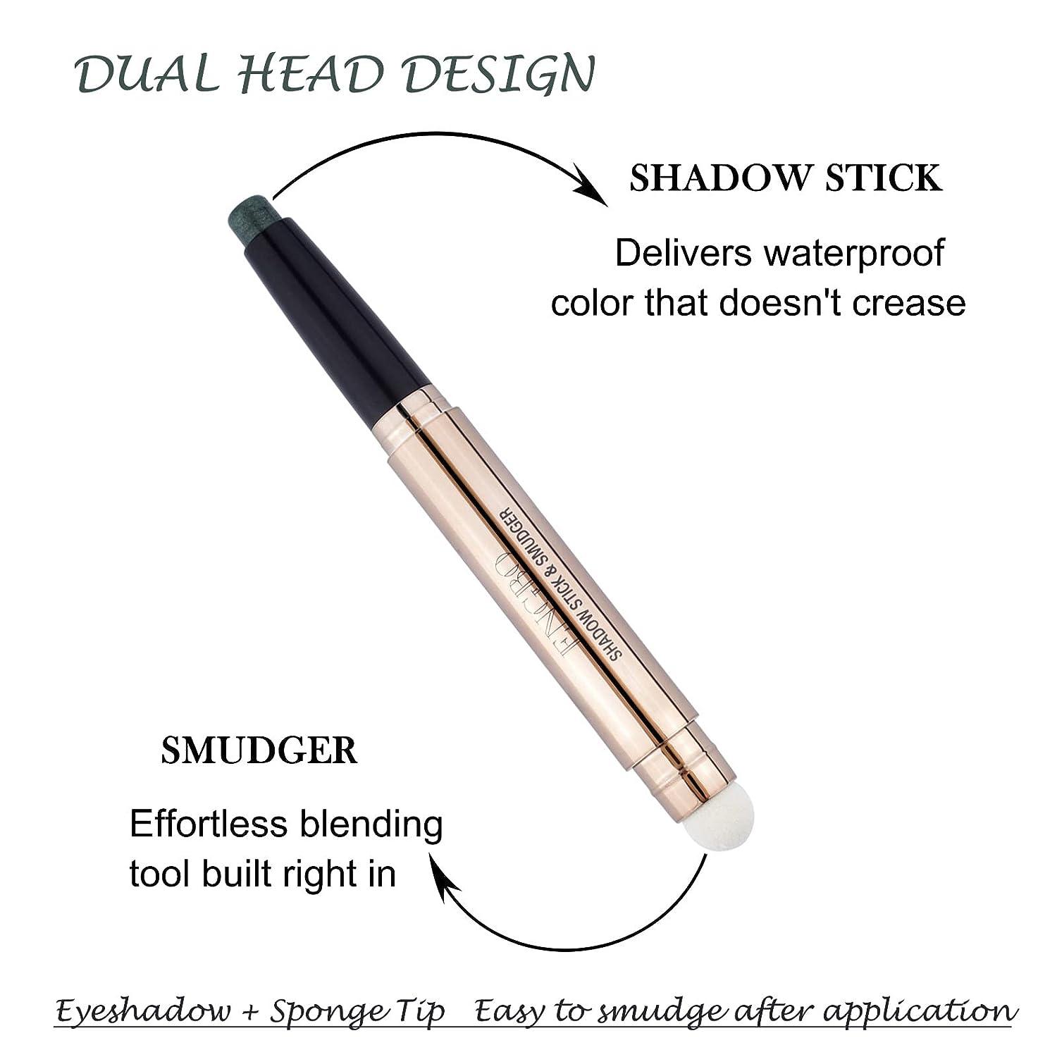 Cream Eyeshadow Stick 2in1 Eye Shadow Pencil Crayon with Smudger