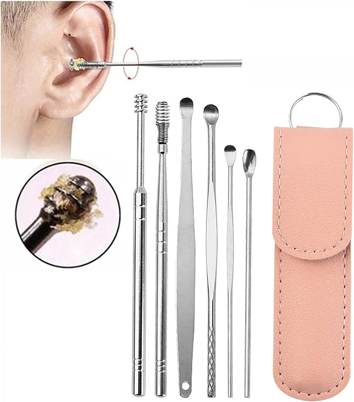 Stainless Steel Ear Wax Remover Ear Cleaner Set Ear Wax Removal Tool  6Pcs/set