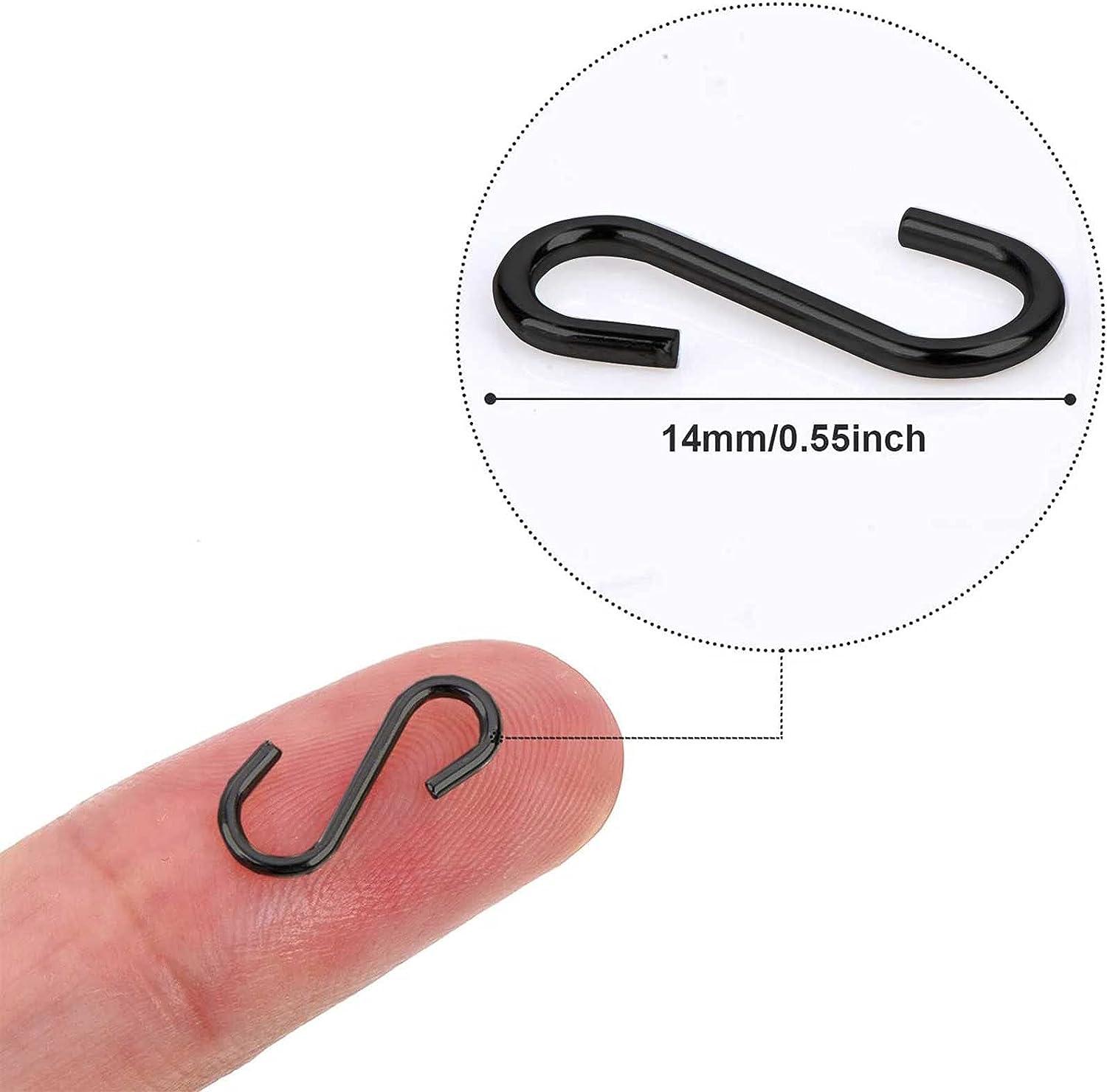 Shappy 200 Pieces 0.55 Inch Mini S Hooks Connectors S-Shaped Wire