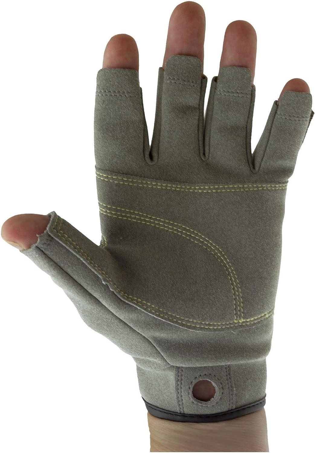Metolius Talon Belay Glove 3/4 XL Gray/Olive Premium Climbing Gloves