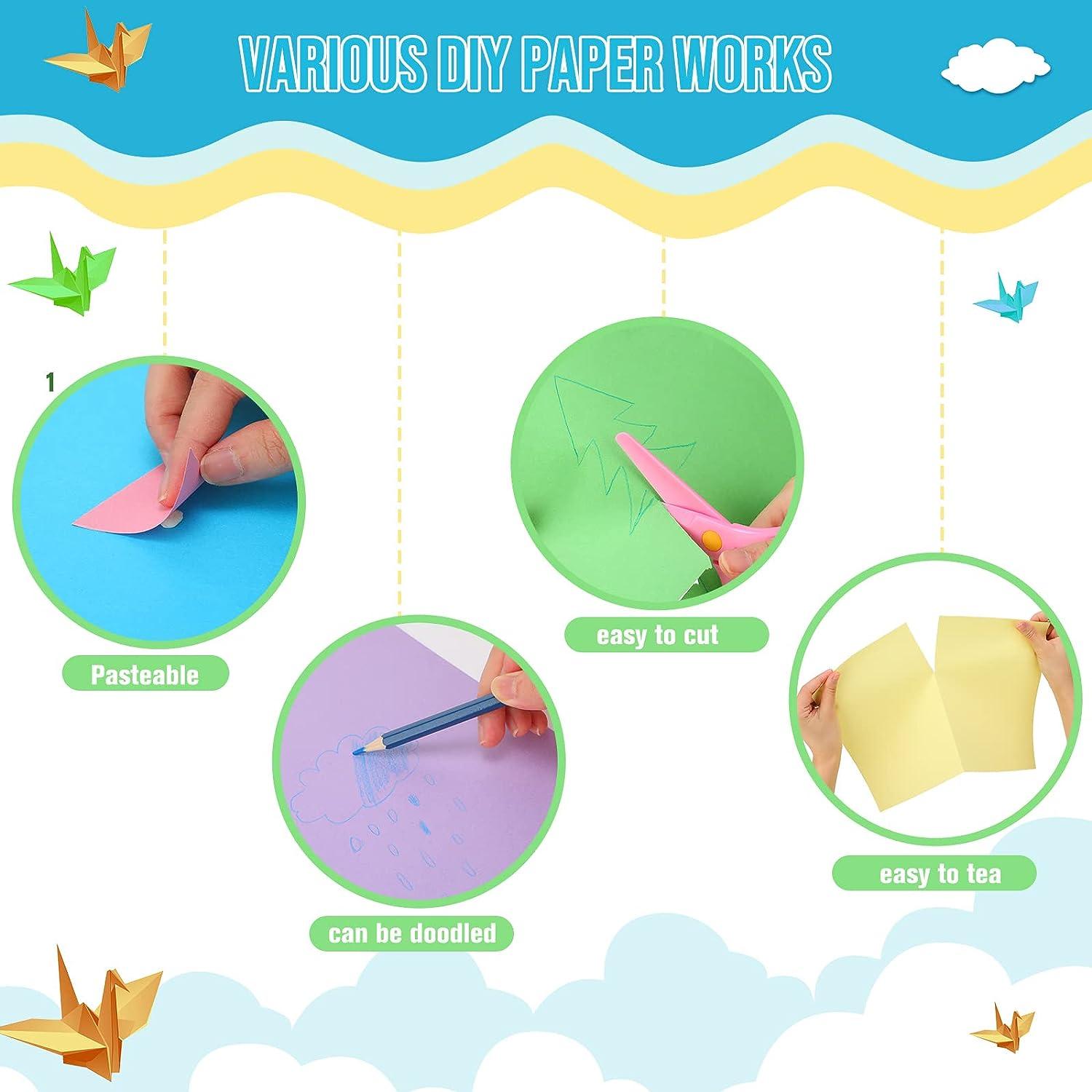 Construction Paper A4 Size, 1000 Sheets, 10 Colors Heavyweight