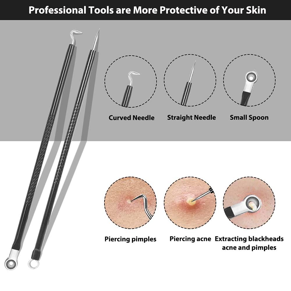 Glamne Blackhead Remover Pimple Popper Kit Acne Comedone Extractor