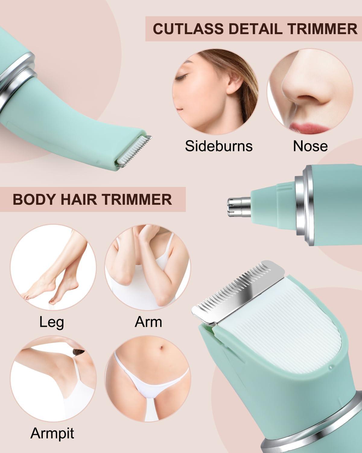 Rechargeable Bikini Trimmer for Women Painless Body Hair Removal