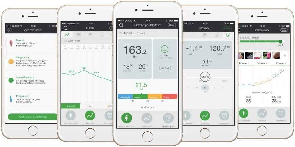 QardioBase2 WiFi Smart Scale and Body Analyzer: monitor weight, BMI and  body composition, easily store, track and share data. Free app for iOS,  Android, Kindle. Works with Apple Health.