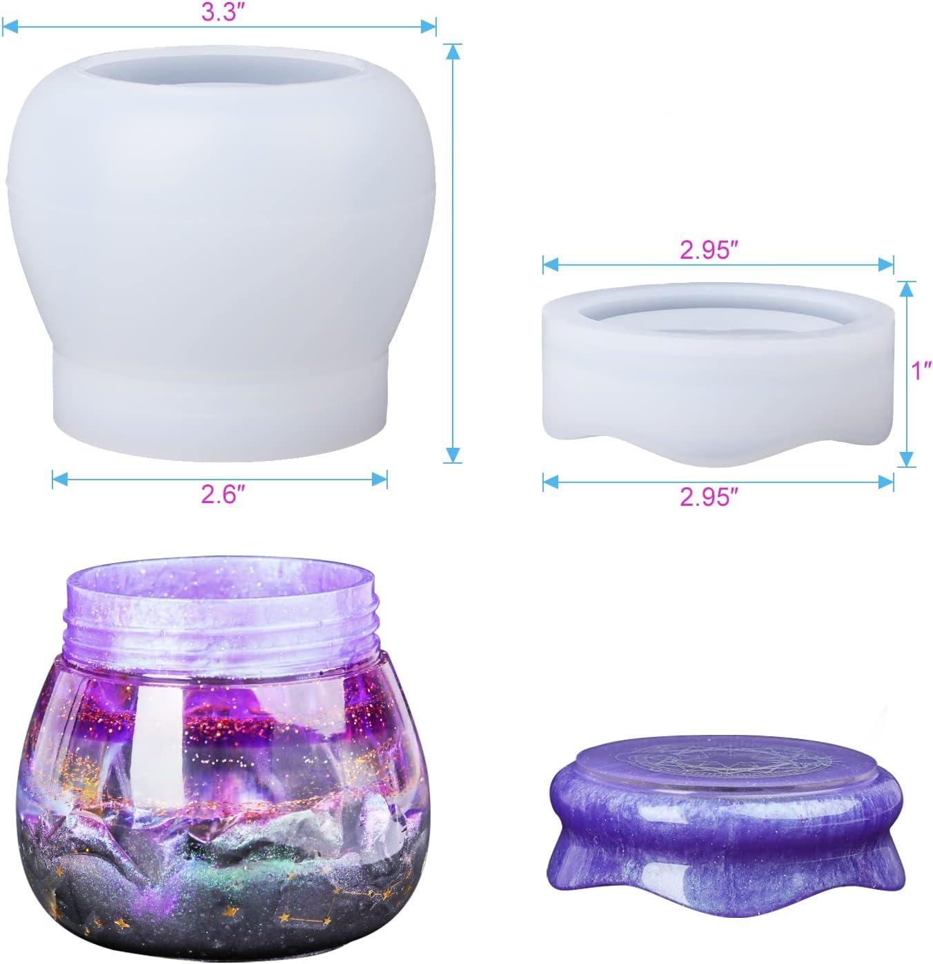 Let's Resin Jar Resin Molds Silicone, Pudding Jar Resin Molds with Lid, Epoxy Molds Silicone for Storage Bottle,Candle Holder,Candy Container, Epoxy