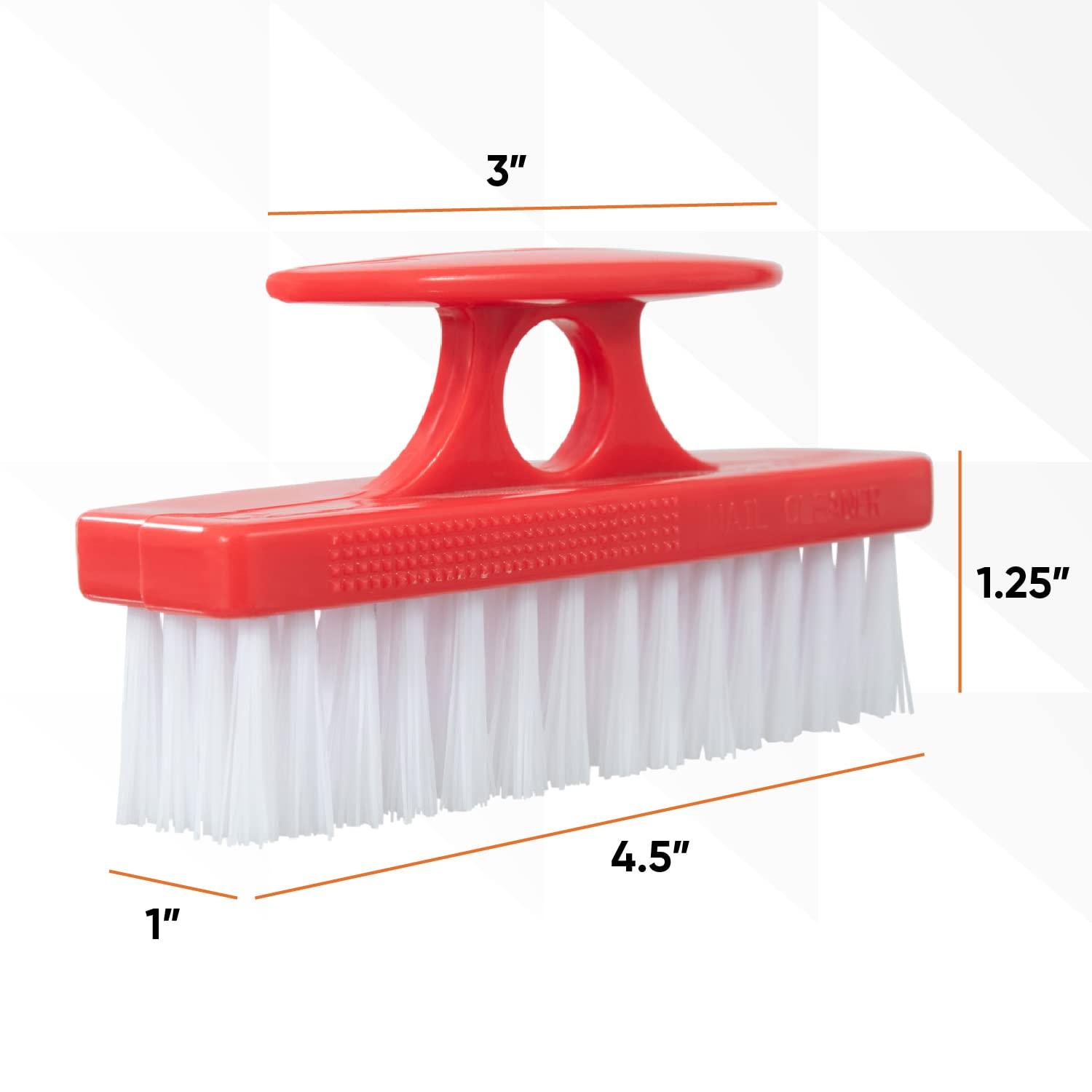 Superio Nail Brush Cleaner with Handle - Durable Brush Scrubber To Clean  Toes Fingernails Hand Scrubber All Surface Cleaning Red Heavy Duty Scrub Brush  Stiff Bristles Easy To Hold 1 Red