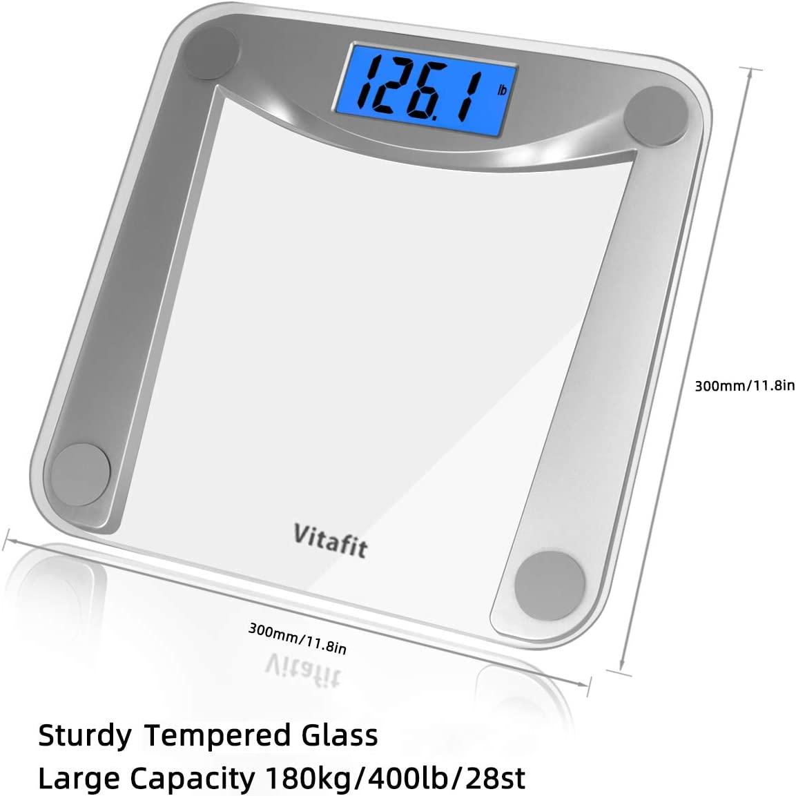Vitafit Digital Body Weight Bathroom Scale, Focusing on High Precision  Technology for Weighing Over 20 Years, Extra Large Blue Backlit LCD and