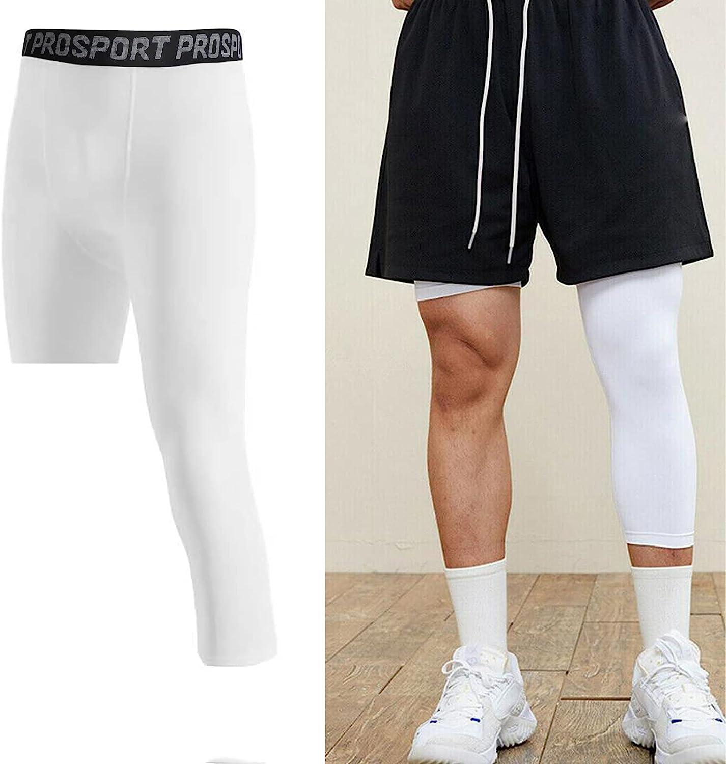 PRO Sports Tight Shorts Men Training Quick Drying Compression Pants, Size:  XXL(White)