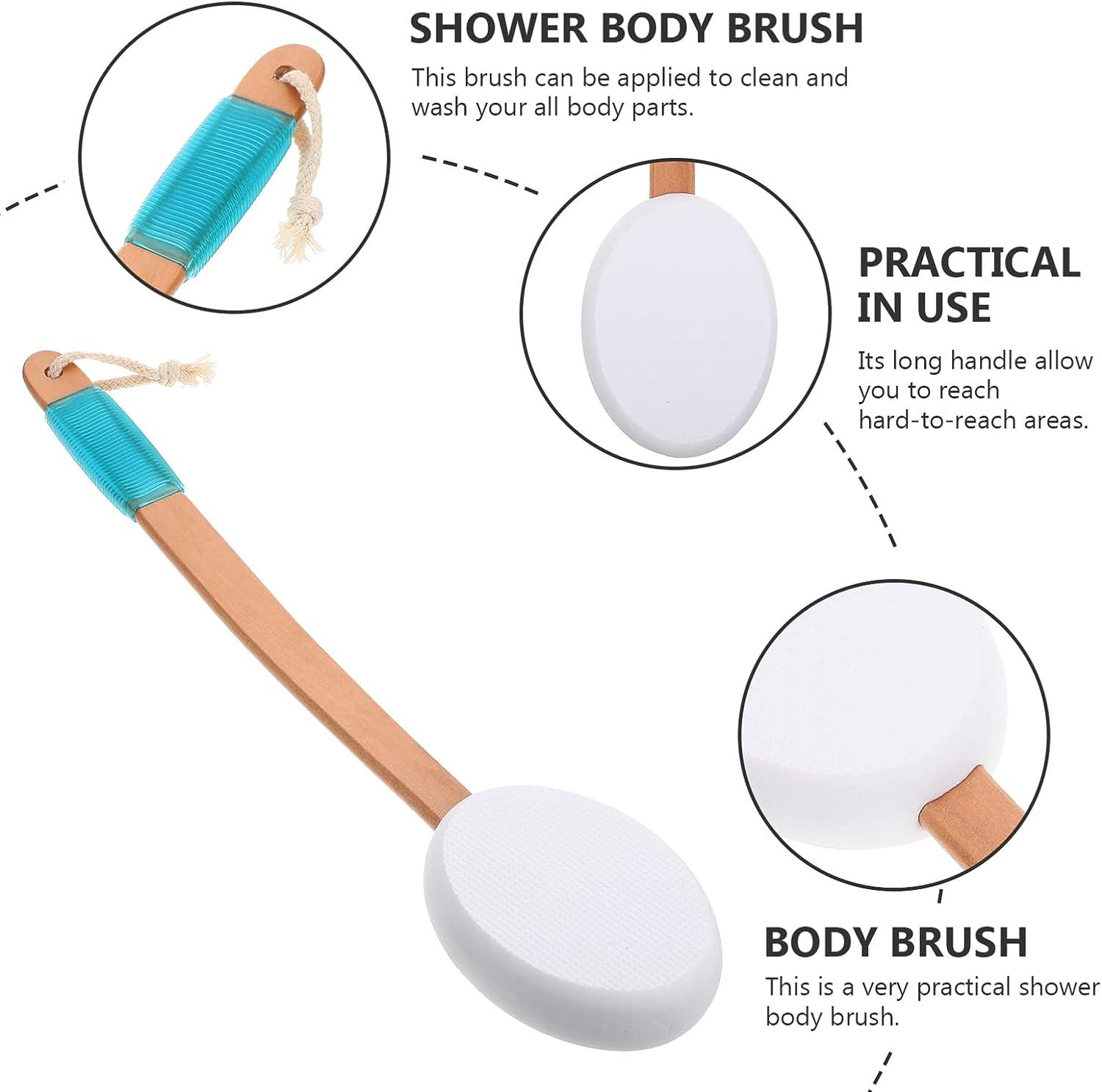 SOLUSTRE Dry Brush Body Lotion Back Applicator Reach Handle Brush with