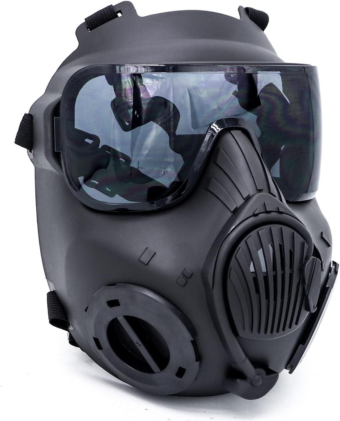 Full Face Skull Mask for Airsoft with Metal Mesh Eyes, Black
