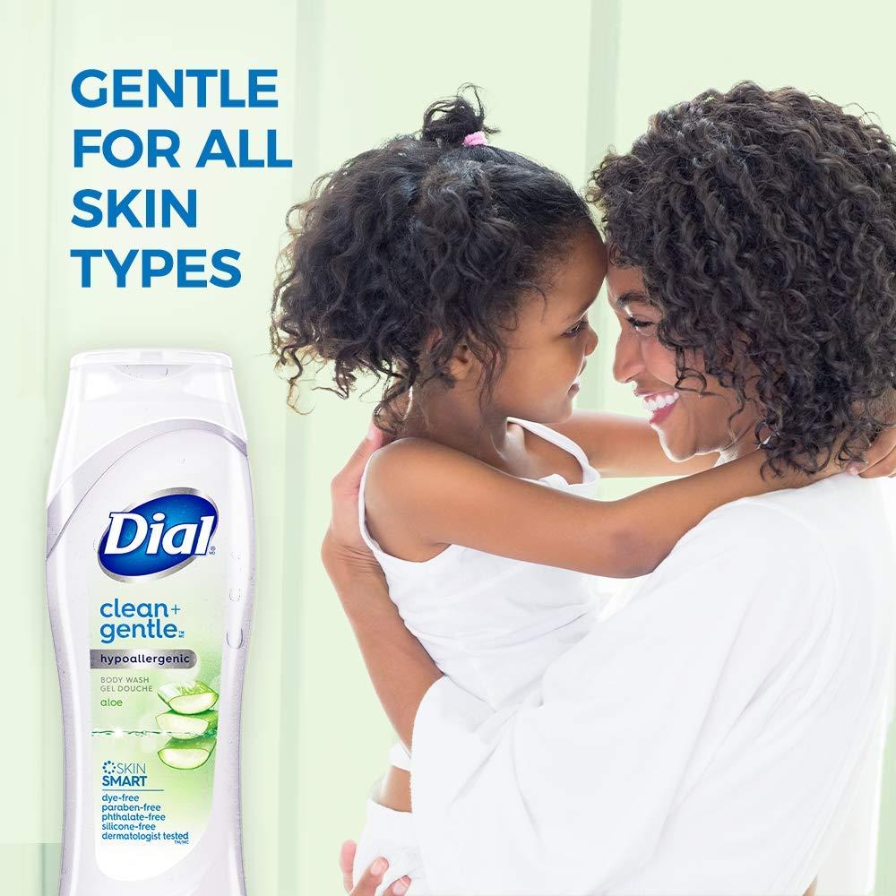 Dial Clean + Gentle Body Wash, Aloe, 16 Fl Oz (Pack of 6) Aloe Vera 16