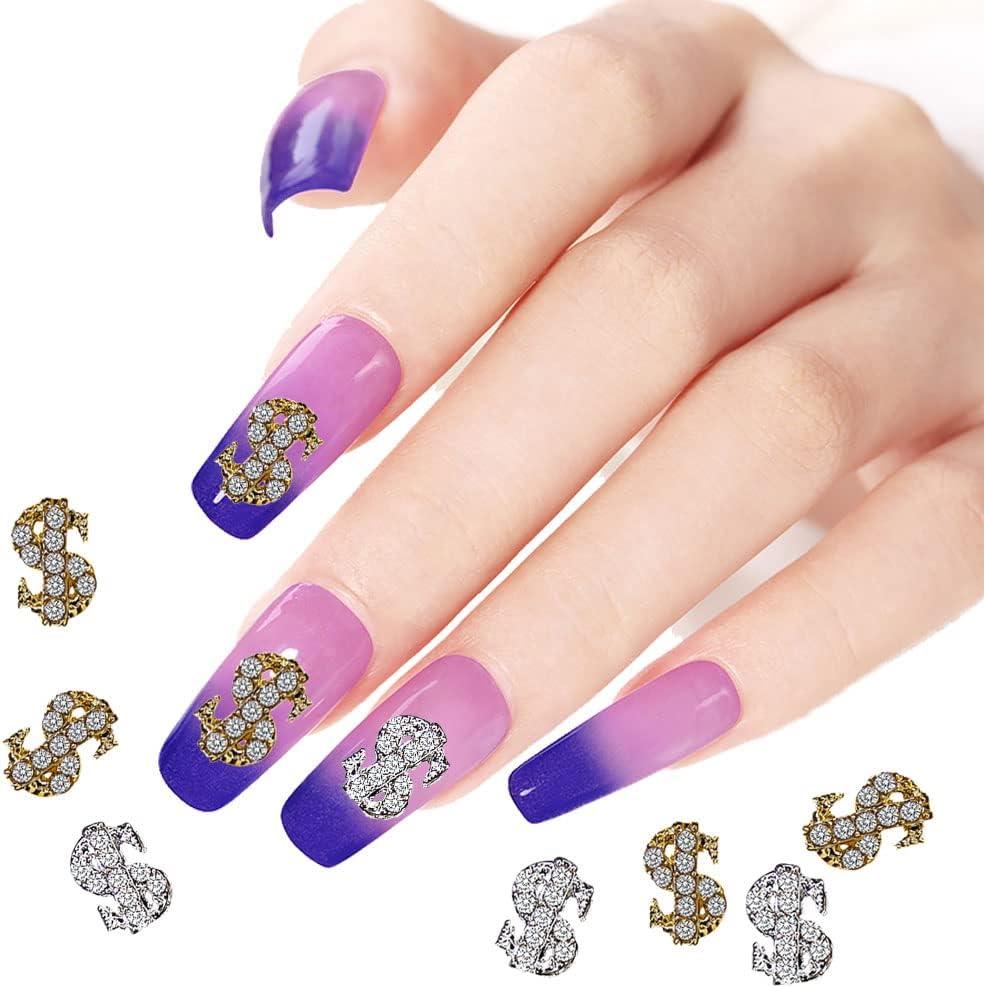 Silver Dollor Sign Nail Charmsfor Nails Luxury Money Sign Nail 3d Charms