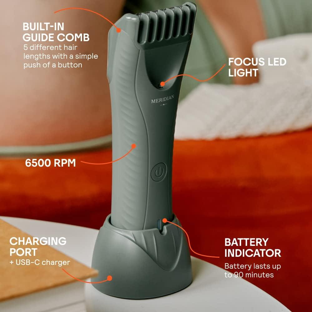Meridian The Trimmer Plus Electric Body & Pubic Hair Trimmer Waterproof and Cordless for