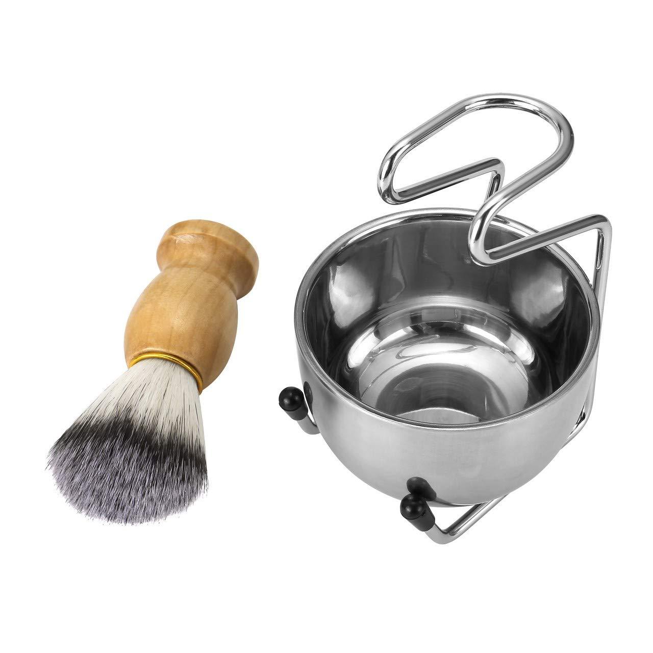 Aethland Shaving Set for Men, Include 100g Shaving cream, Hair Shaving Brush Natural Solid Wood Handle and Dia 3.1 inches Stainless Steel Shaving Bowl : Aethland Shaving Brush Set for Men Fathers Day Gift