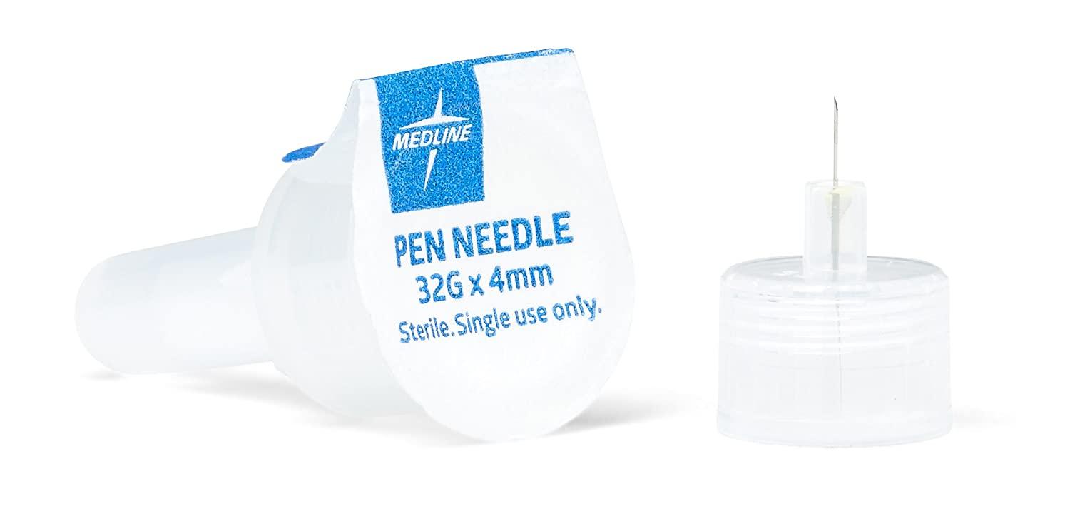 Medline MPHPN324Z Insulin Pen Needles, 32 Gauge, 4 mm (Pack of 100