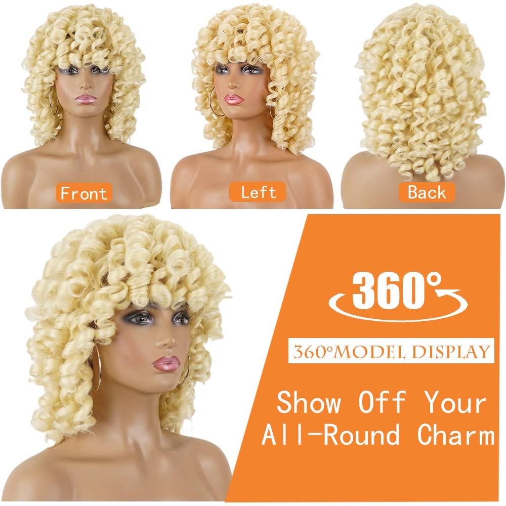 Perruque Courte Bouclée Blonde Cuivrée Pour Femmes - Modèle Eleonore, Synthétique, Neuve
