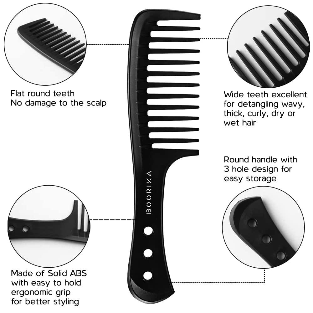 Boorika Wide Tooth Comb - Smooth & Sturdy Wide Tooth Comb For Curls - View #6