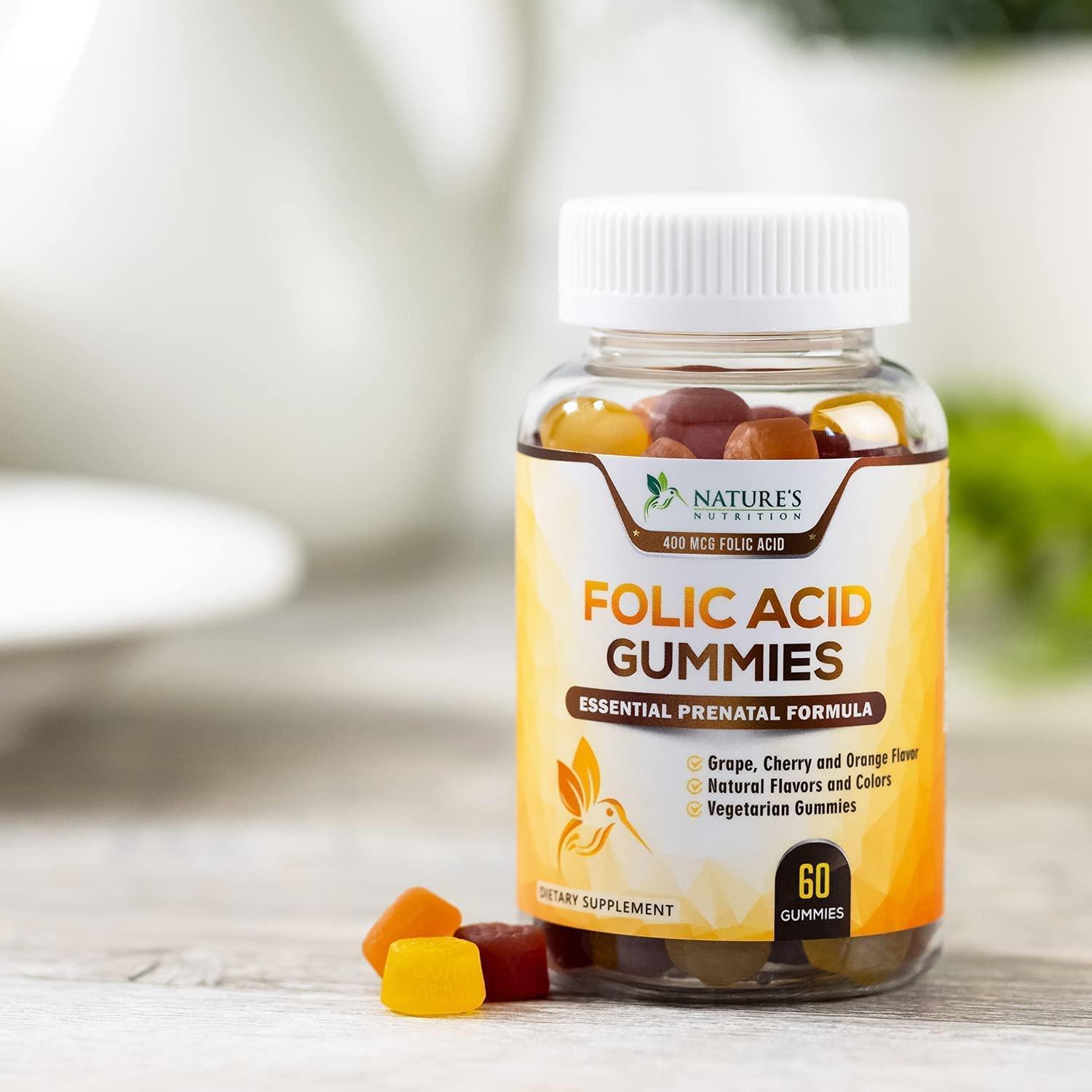 Folic Acid Gummies for Women 400mcg, Essential Support for Mom and Baby