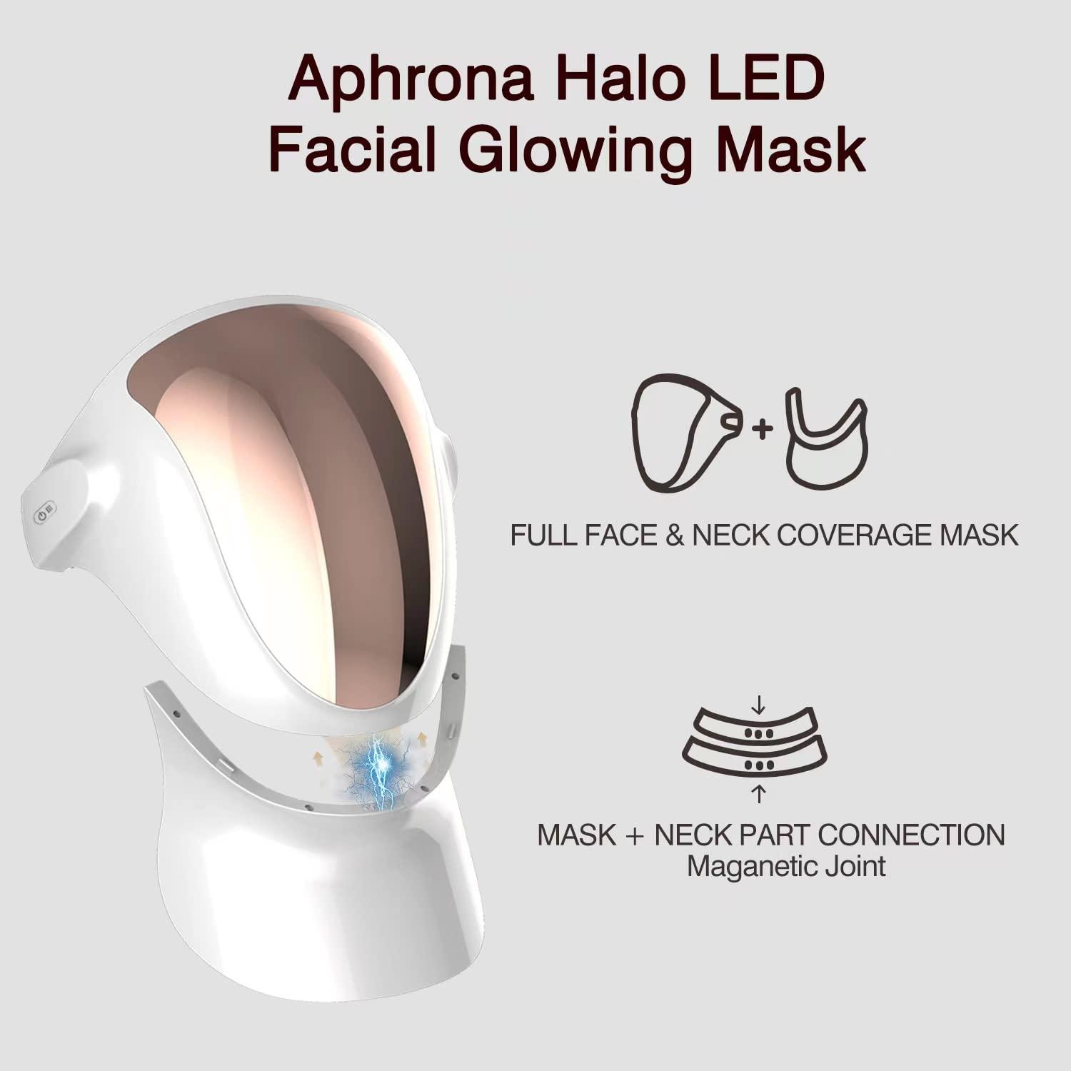 Aphrona LED Face Mask Light Therapy for Acne & Wrinkle Reduction