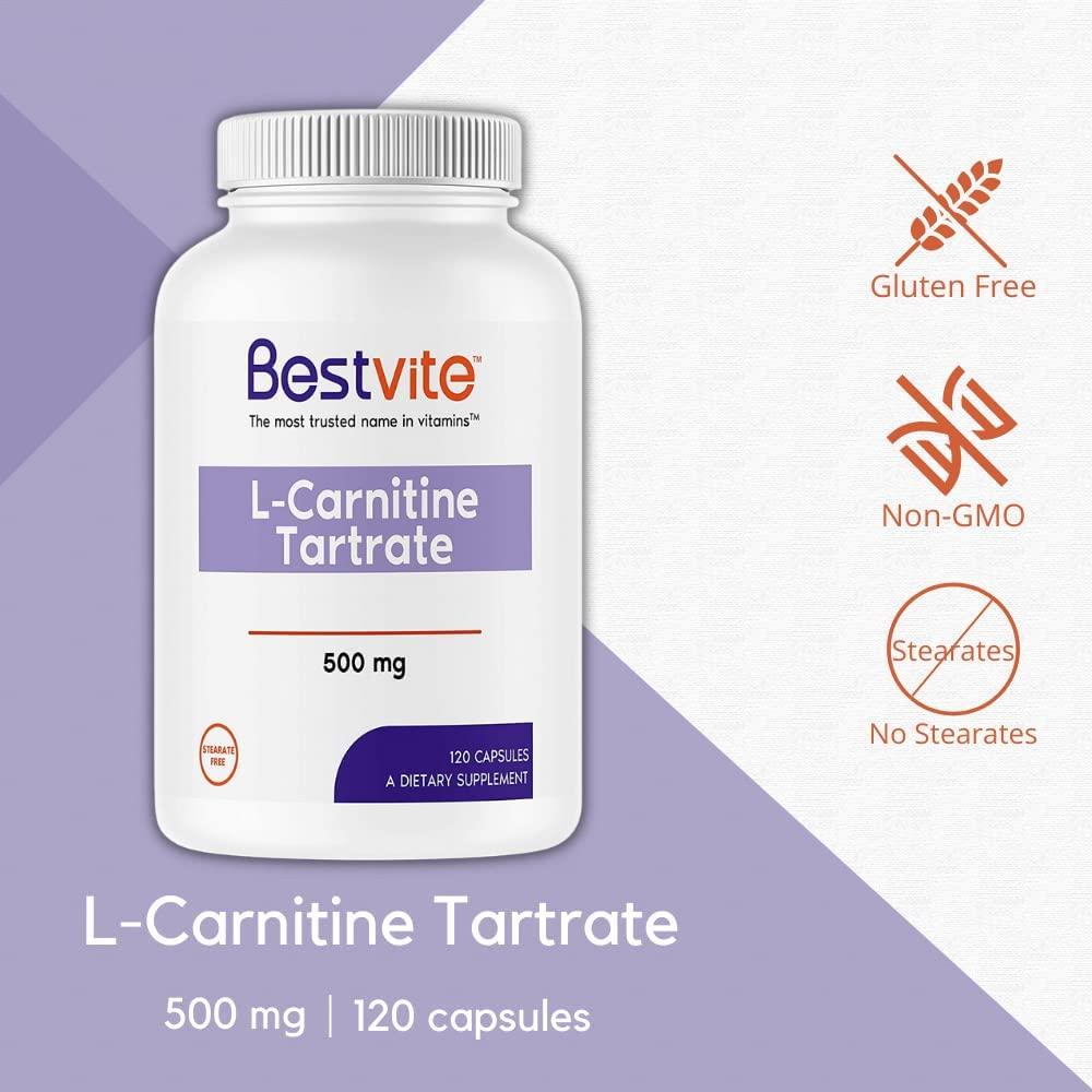 L-Carnitine Tartrate 500mg Capsules - 120 Count - Non GMO, Gluten Free - No  Stearates - Premium Quality | Buy Now with Express International Delivery |  GoSupps.com