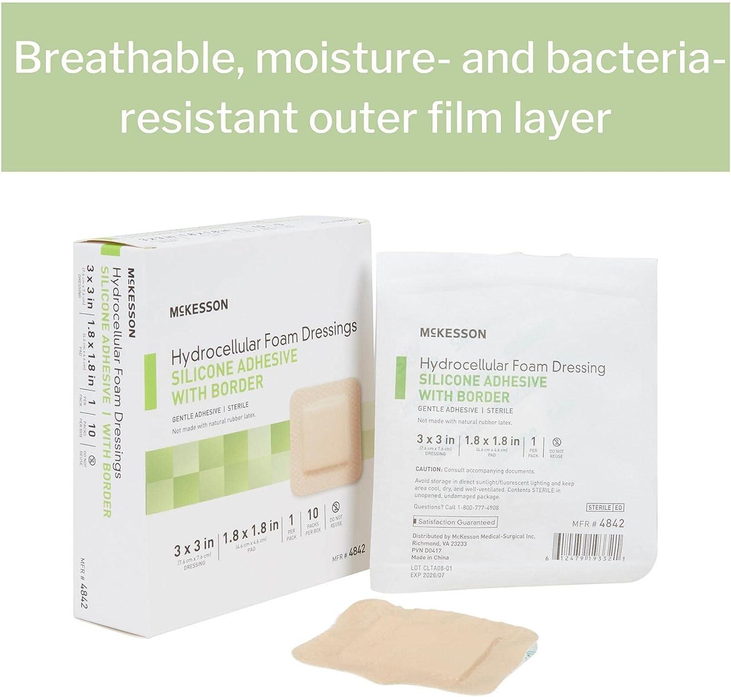 McKesson Hydrocellular Foam Dressings Sterile Silicone Adhesive with