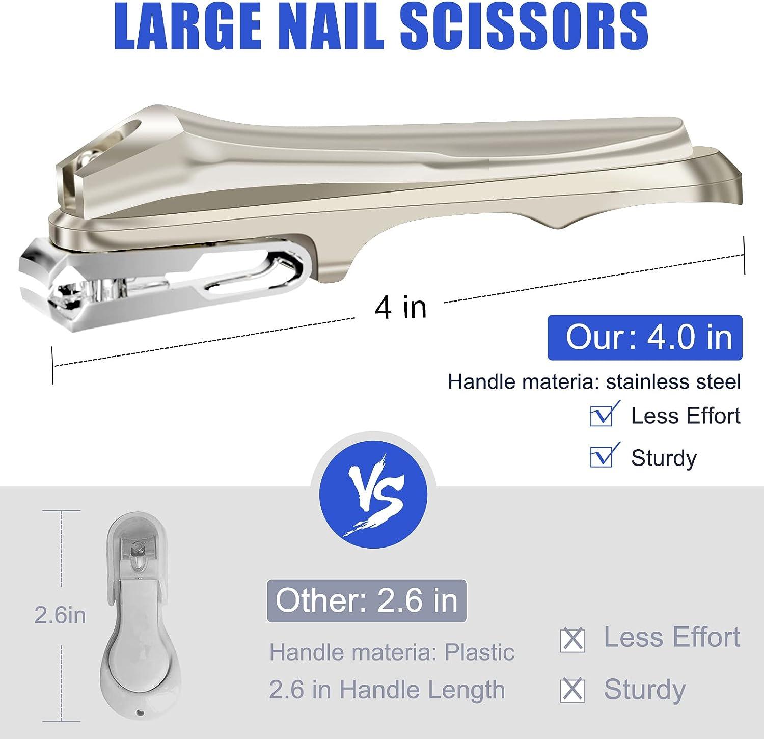Nail Clippers for Seniors Thick Nails, DRMODE Angled Head Ergonomic Toenail  Clippers with Wide Opening, Precision Large Finger Nail Clipper with