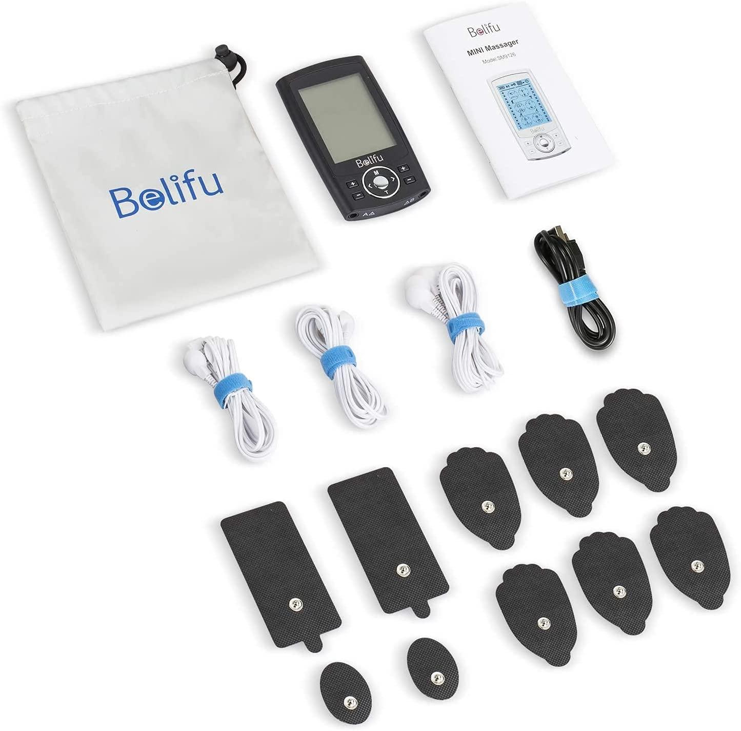 Belifu Dual Channel TENS EMS Unit 24 Modes Muscle Stimulator for