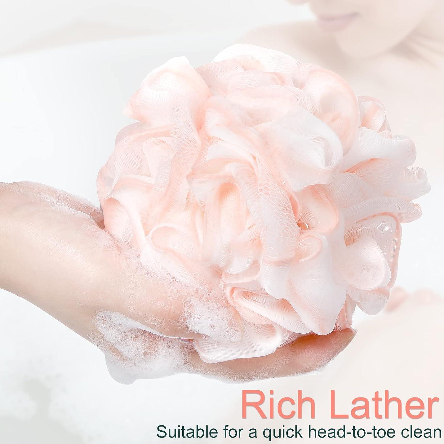 24 Pcs Loofahs Bulk Bath Shower Sponge 50g Soft Net Body Scrubber Sponge Ball Body Shower Pouf