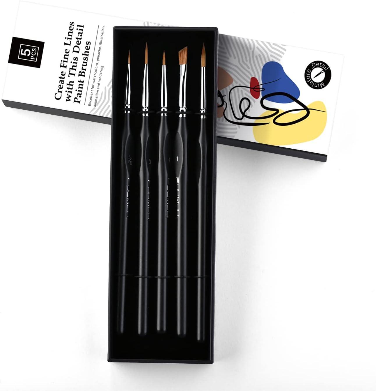 5pcs Fine Tip Art Painting Brush Set For Watercolor, Oil Painting