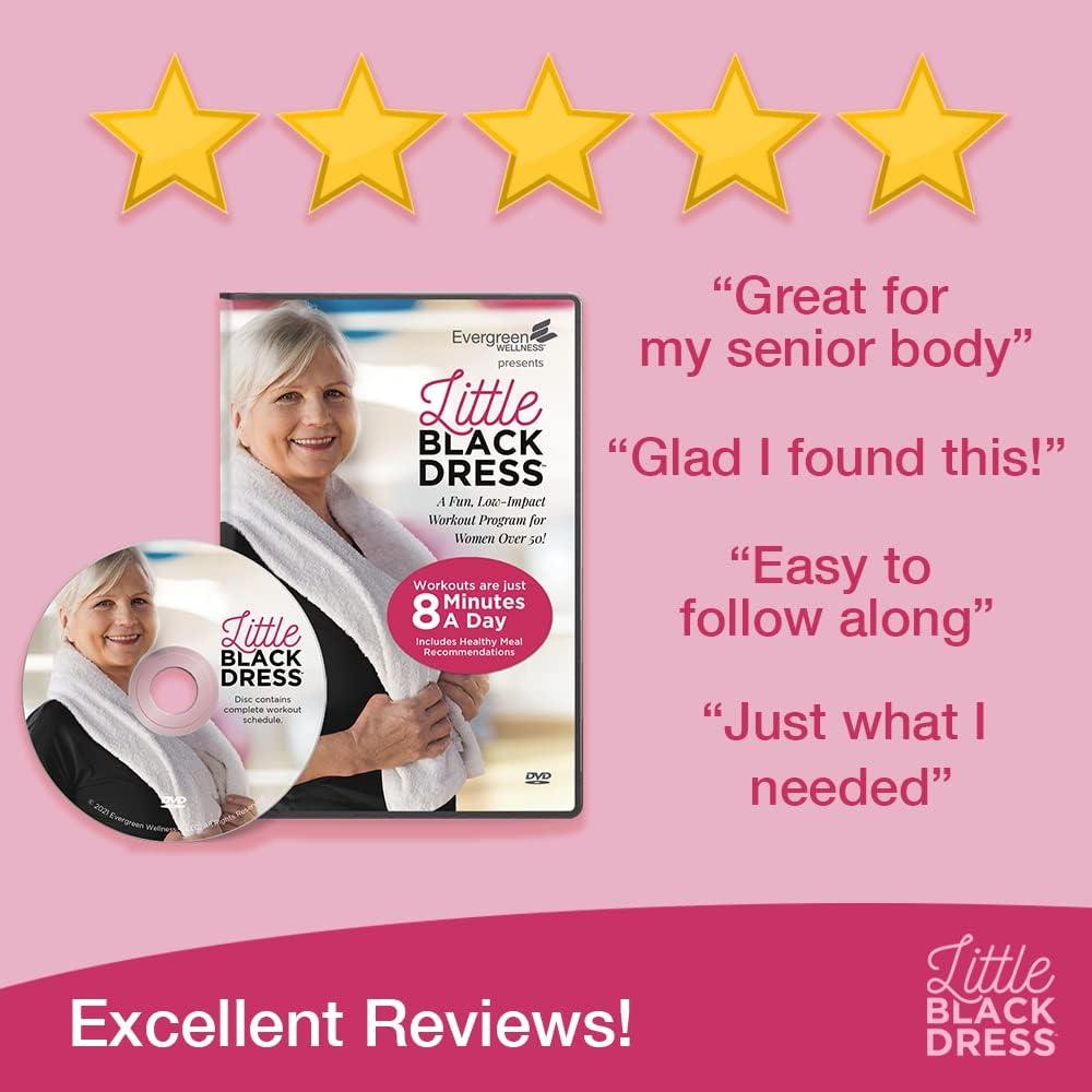 Little Black Dress Full Body Exercise DVD for Women Seniors and Beginners 8- Minute Low-Impact Workouts for Home, Including Healthy Eating Guidance