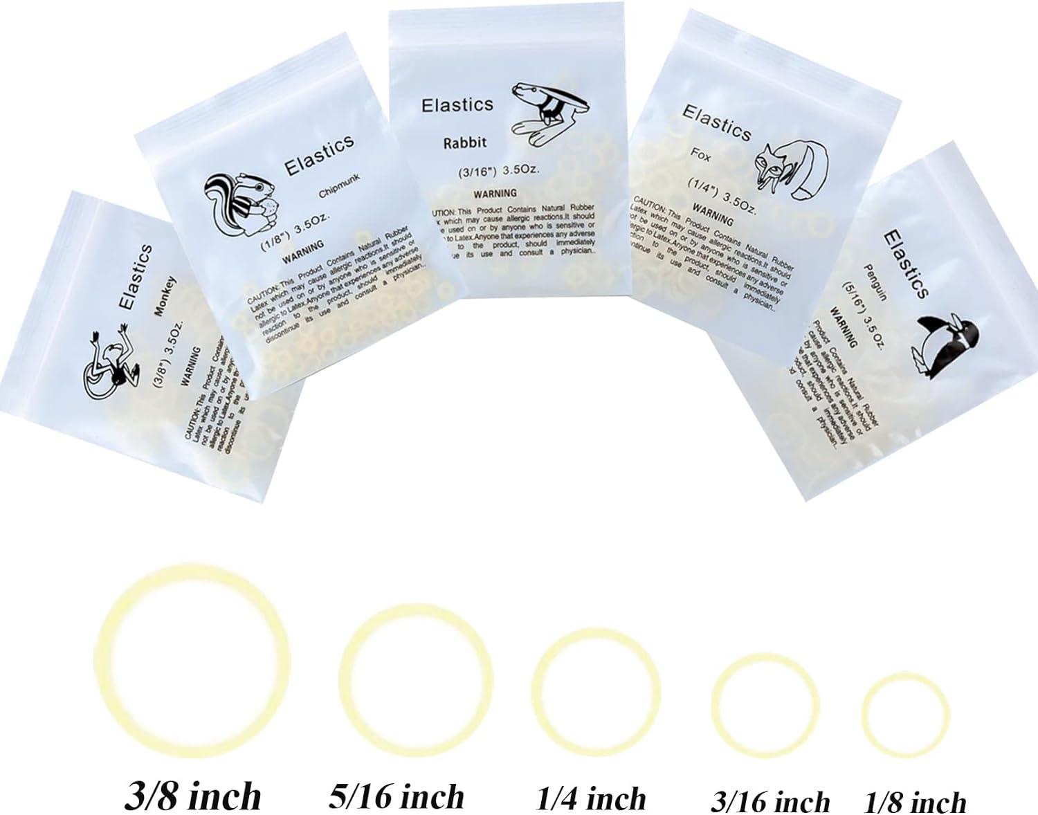 Prairie Horse Supply 5/16" Inch Orthodontic Elastic Rubber Bands, 300 Pack, Neon, Medium Force 3.5 Oz, Small Rubberbands For Making Bows, Dreadlocks, Dreads, Doll Hair, Braids, Horse Mane, Horse Tail, Fix Tooth