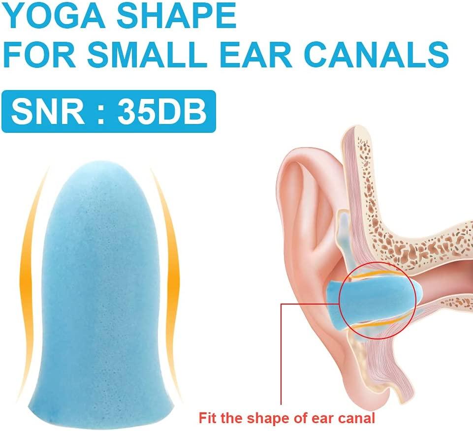 Slim Size Foam Ear Plugs for Small Ear Canals Women, Kids, 100 Pairs