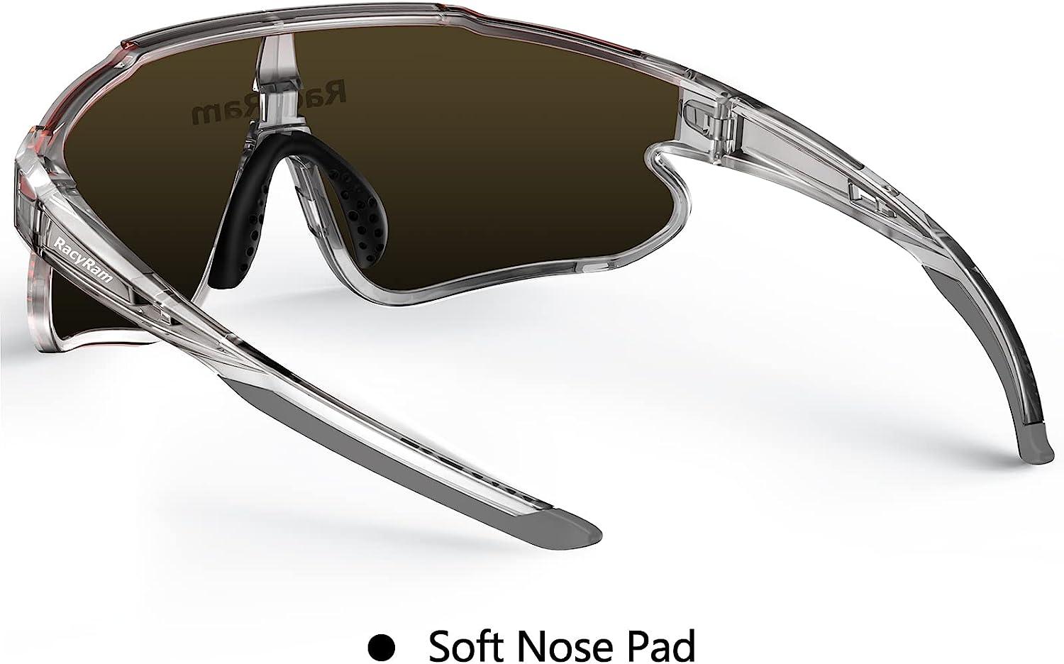 RacyRam Polarized Sunglasses for Men Women, UV400 Protection Sport Glasses  for Baseball, Cycling, Running, Softball Non-polarized Red