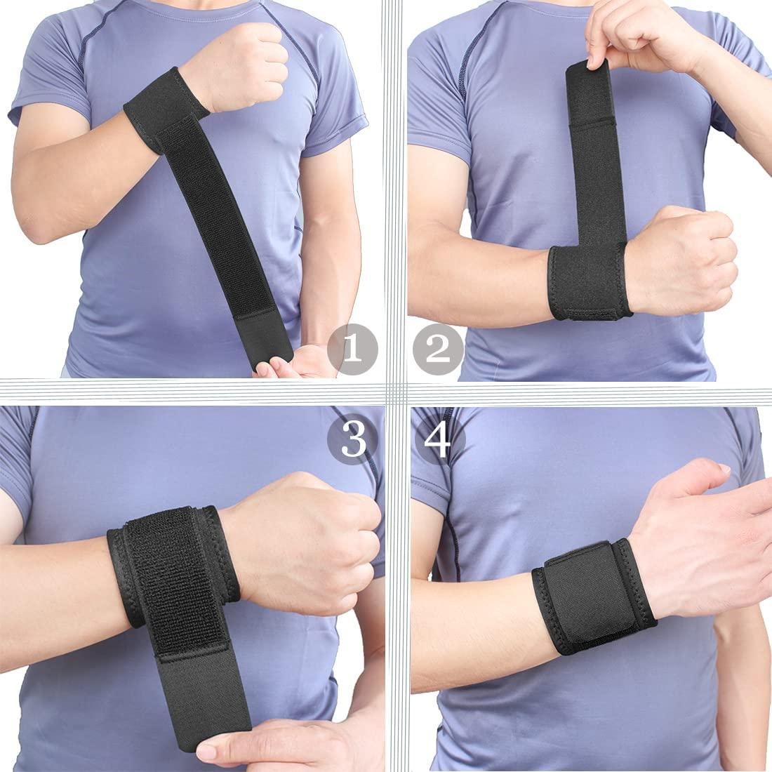 2 Pack Wrist Brace Adjustable Wrist Support Wrist Straps for Fitness