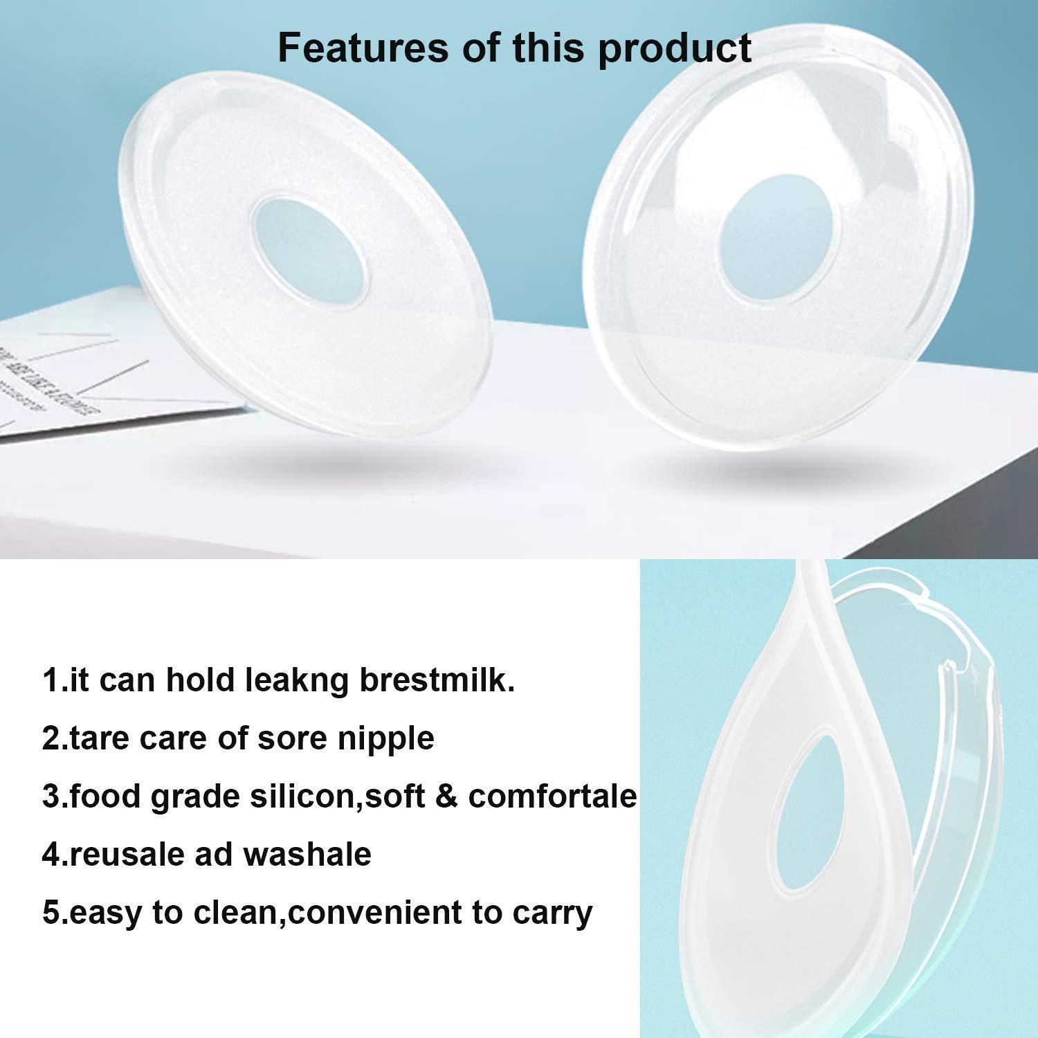  Breast Shells, Nursing Cups, Milk Saver, Protect Sore Nipples  for Breastfeeding, Collect Breastmilk Leaks for Nursing Moms, Soft and  Flexible Silicone Material, Reusable, 2-Pack : Baby