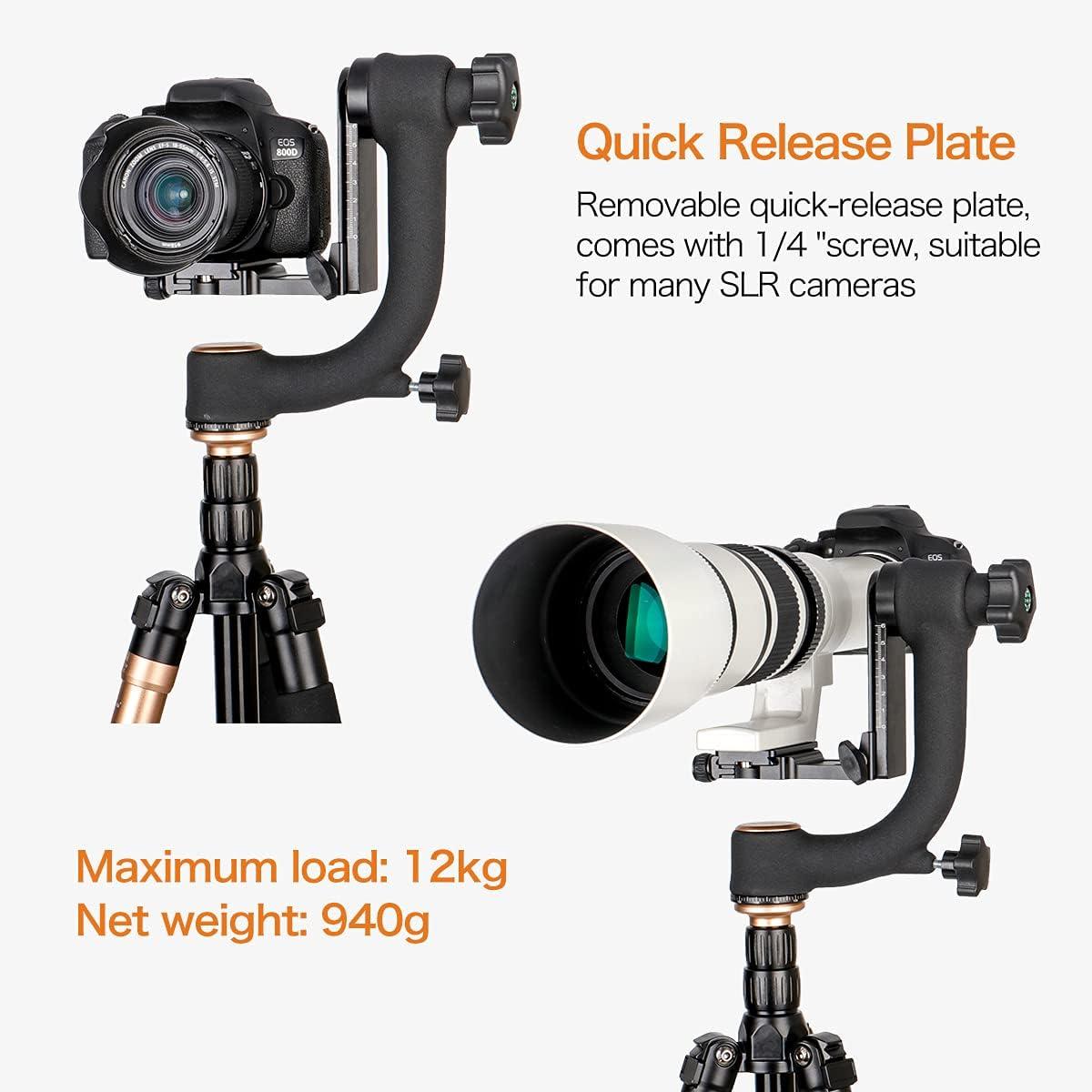 Koolehaoda Q45 Gimbal Head Heavy Duty Metal Gimbal Tripod Head with