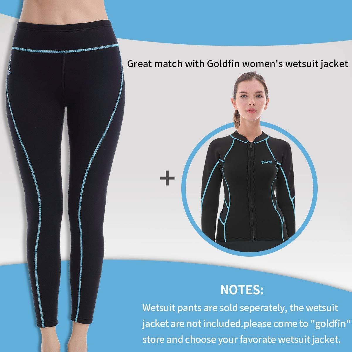 GoldFin Wetsuit Pants Women, 2mm Neoprene Pants Keep Warm for Water  Aerobics Diving Surfing Swimming Snorkeling Scuba Kayaking Pants 1.Women  Pants - Blue/Strips Large