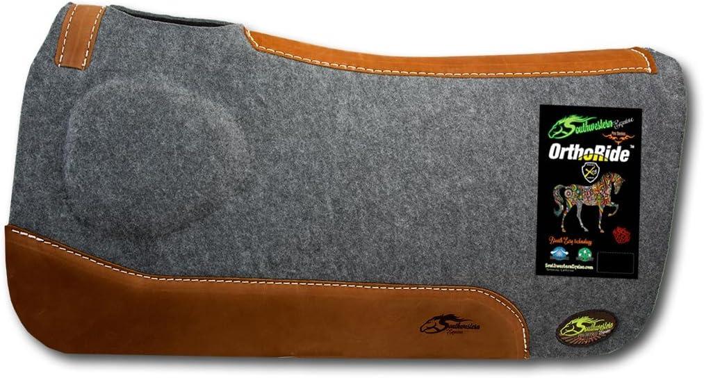 OrthoRide Correction Saddle Pad Western Saddle Pads Made in USA 31x32 Natural Leathers