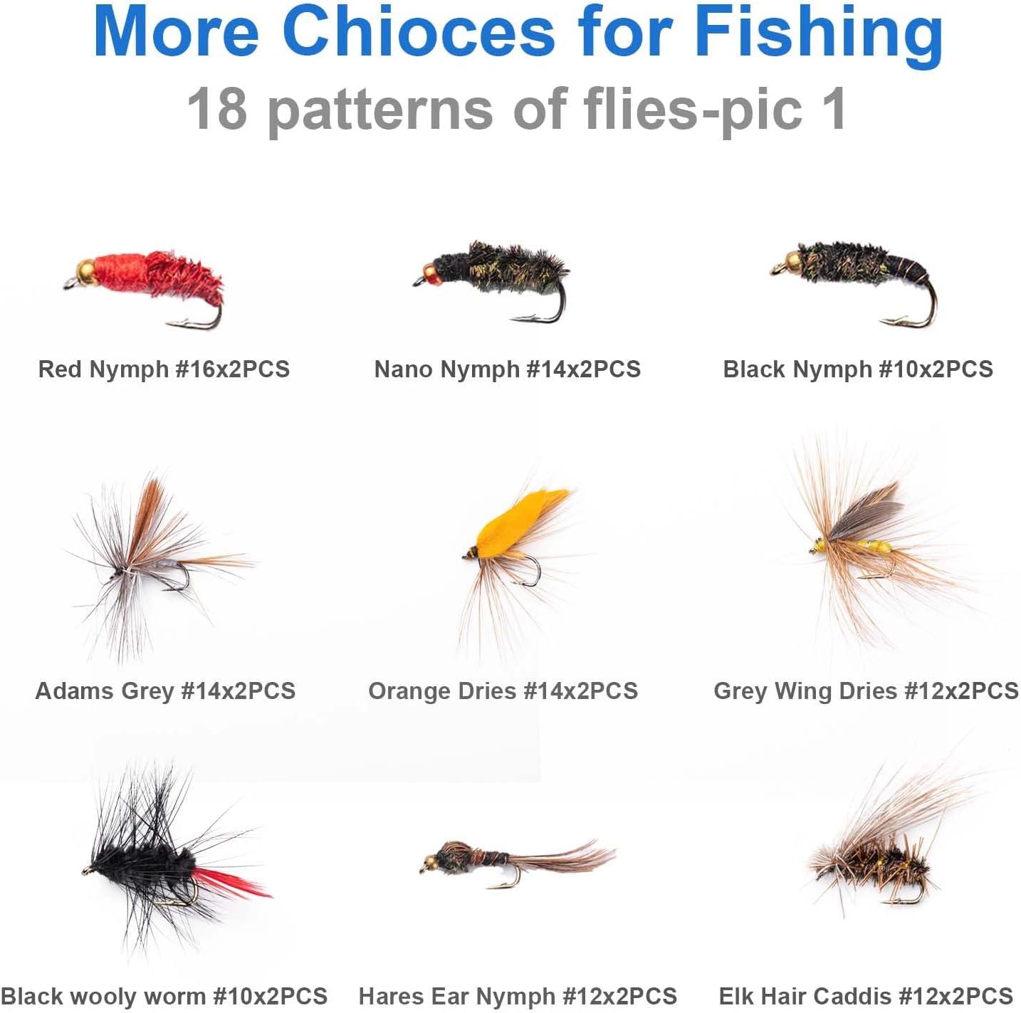 Fly Fishing Flies with Portable Storage Box Hand Tied Fly Fishing