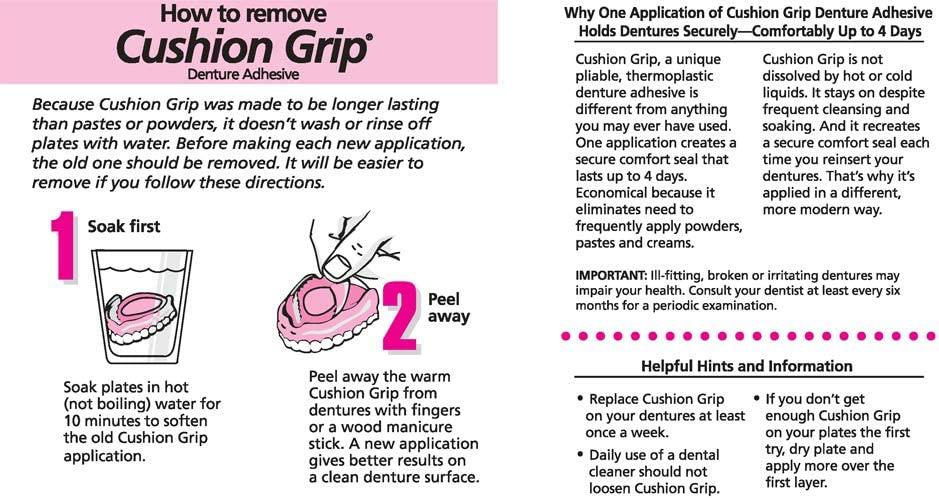 How to Use Cushion Grip Denture Adhesive  Easy to Apply and Remove – My  Cushion Grip