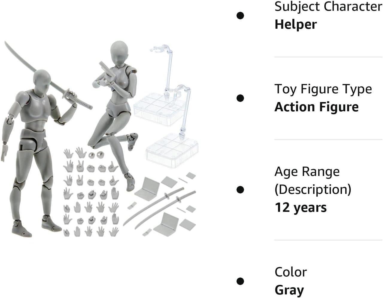 Yookeer Body Kun & Body Chan Dx Set Gray Drawing Action Figures for Artists