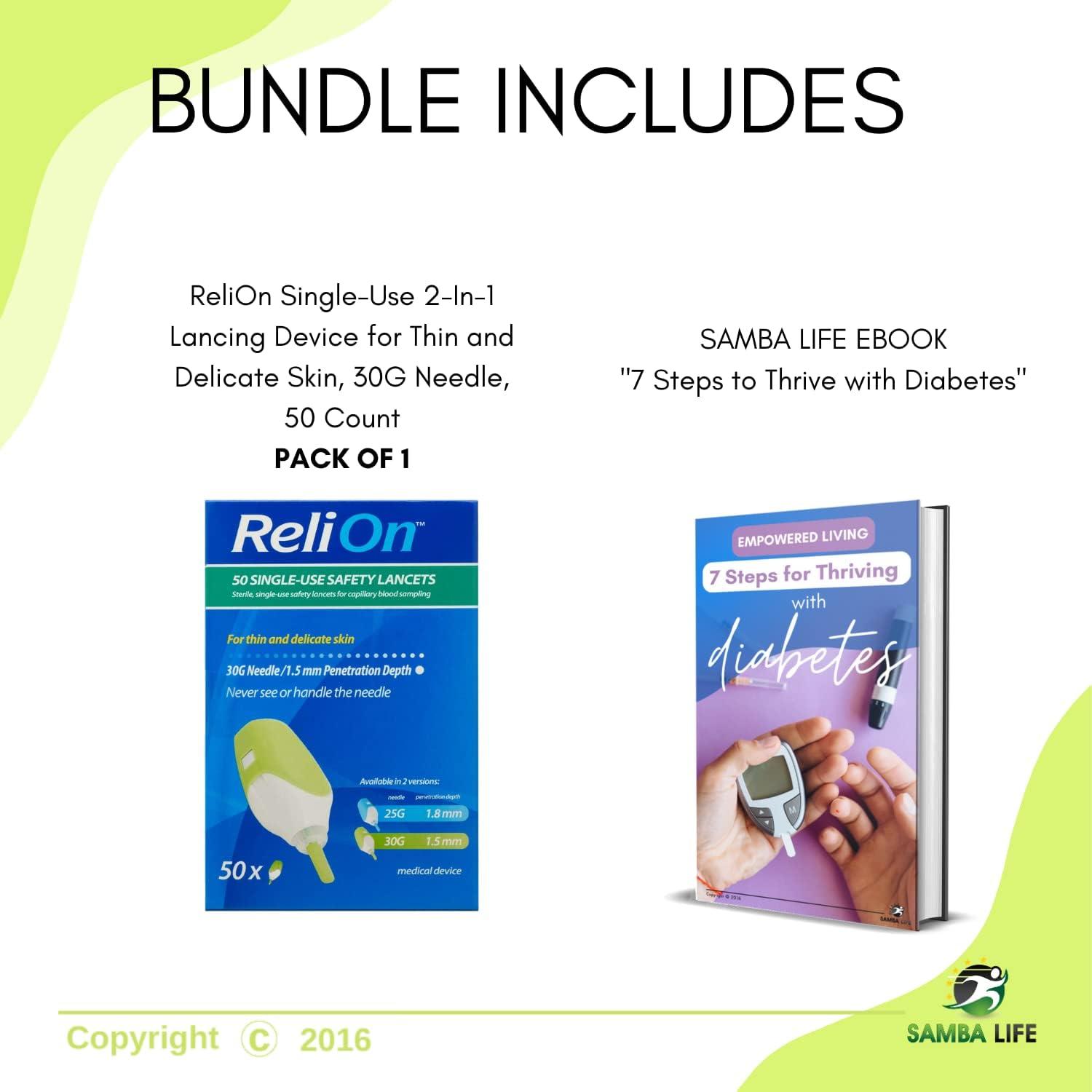 Relion 50 Single Use Safety Lancets for Thin and Delicate Skin Bundle