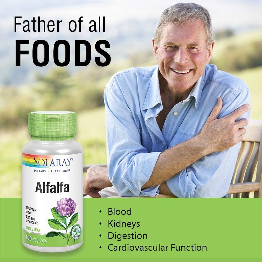 Solaray Alfalfa Leaf 860mg VitaminRich Superfood for Healthy Blood